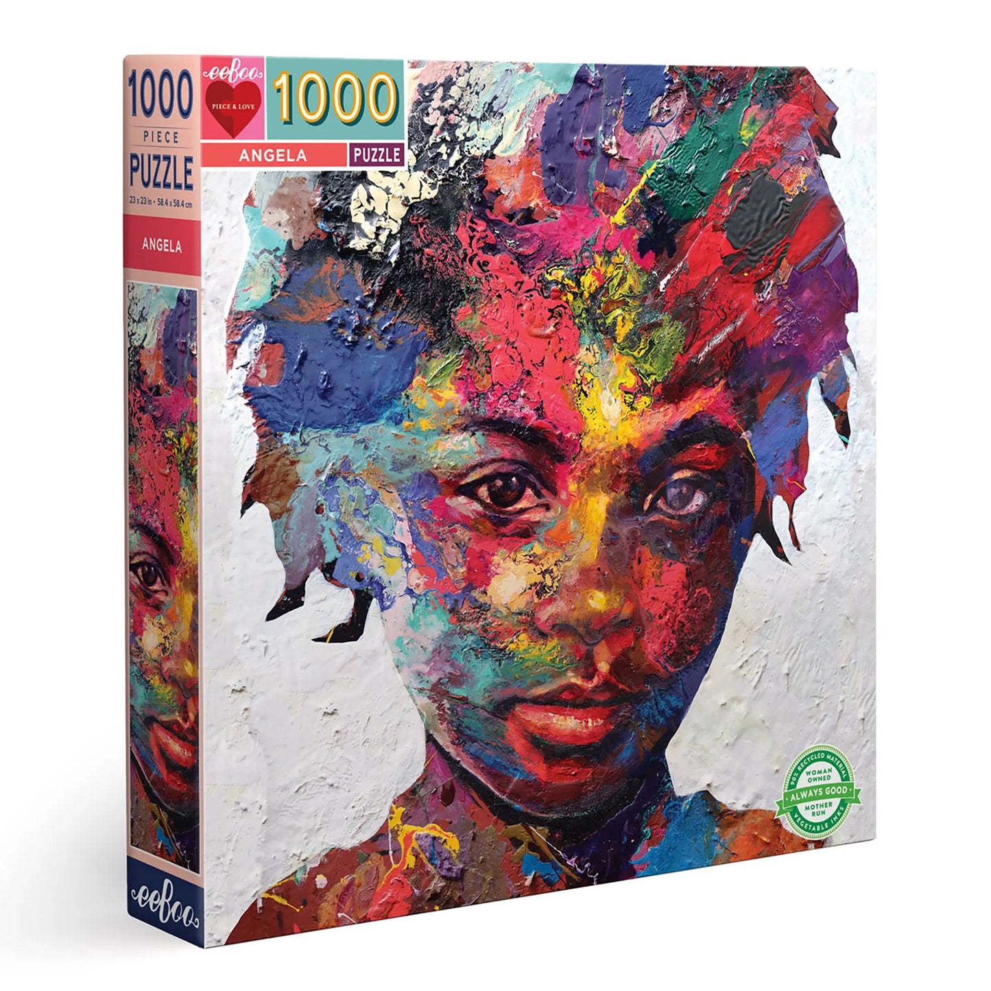 Angela Portrait Painting 1000 Piece Jigsaw Puzzle | eeBoo Piece & Love | Great Gifts for Everyone