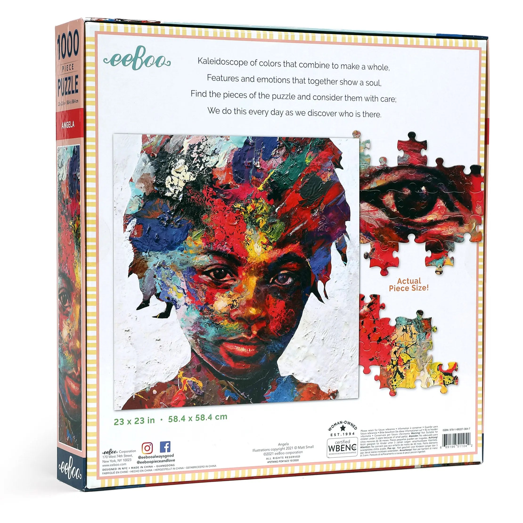 Angela Portrait Painting 1000 Piece Jigsaw Puzzle | eeBoo Piece & Love