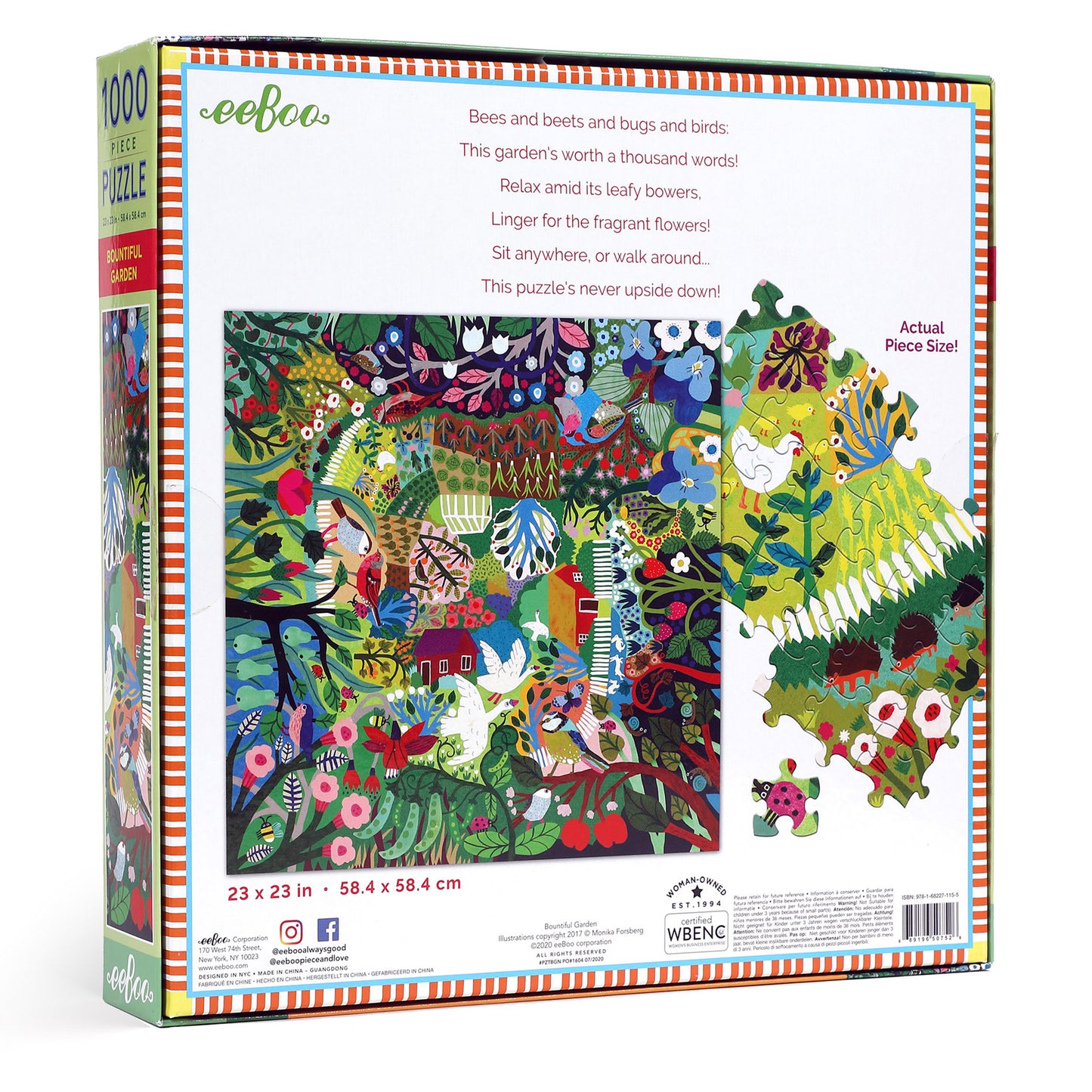 Bountiful Garden 1000 Piece Jigsaw Puzzle | eeBoo Piece & Love | Gifts for Nature Lovers