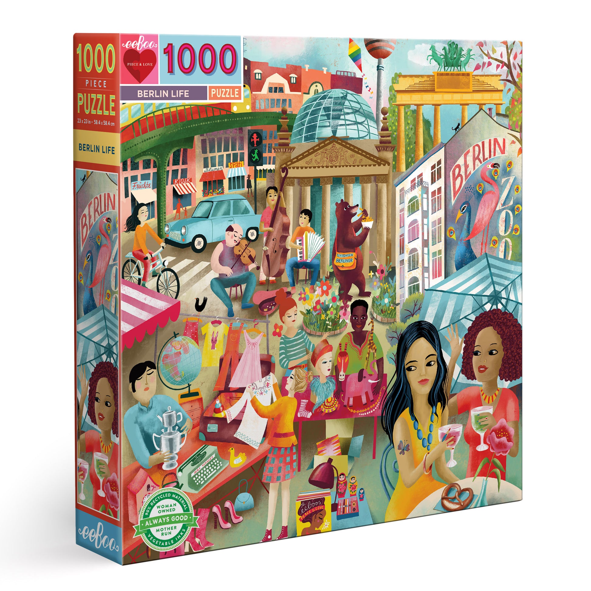 Berlin Germany Life 1000 Piece Jigsaw Travel Puzzle | eeBoo Piece & Love | Gifts for Travel Lovers