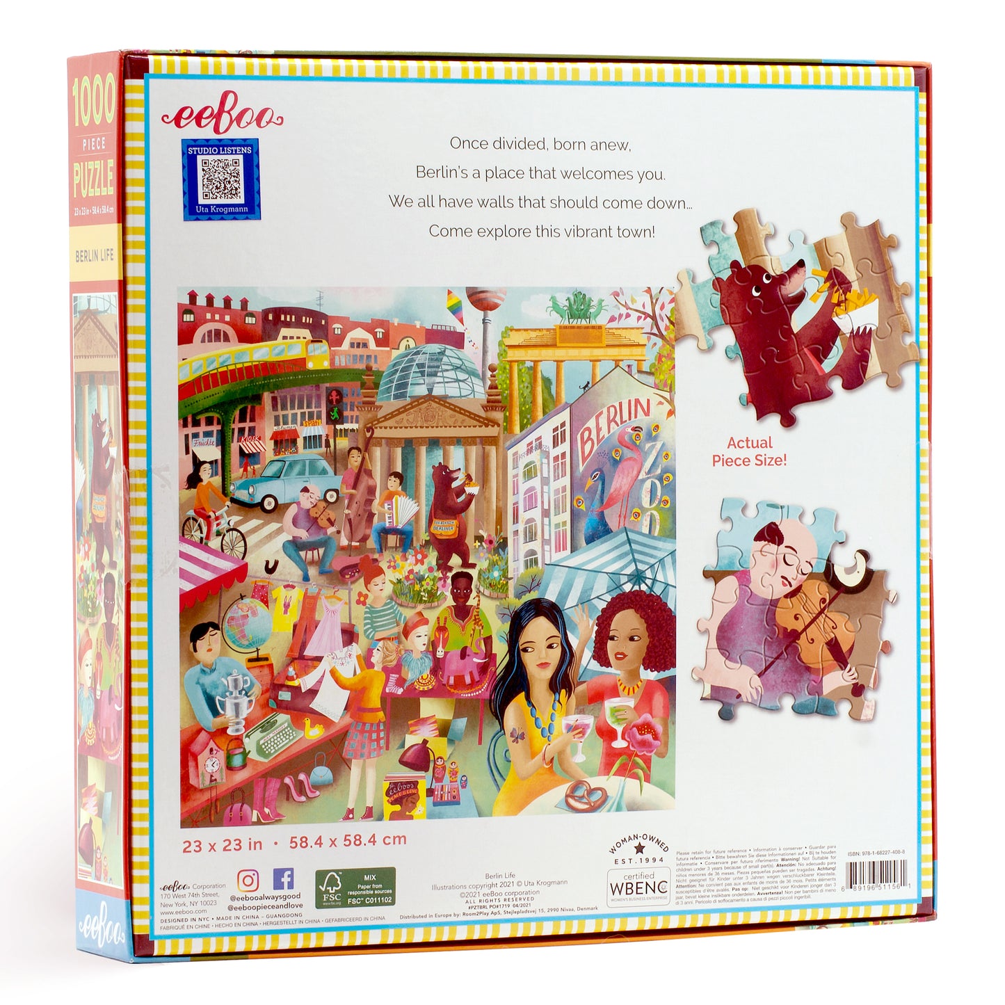 Berlin Germany Life 1000 Piece Jigsaw Travel Puzzle | eeBoo Piece & Love | Gifts for Travel Lovers