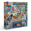 Blue Kitchen 1000 Piece Jigsaw Puzzle by eeBoo | Gifts for Adults Cottagecore