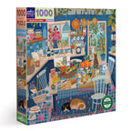 Blue Kitchen 1000 Piece Jigsaw Puzzle by eeBoo | Gifts for Adults Cottagecore
