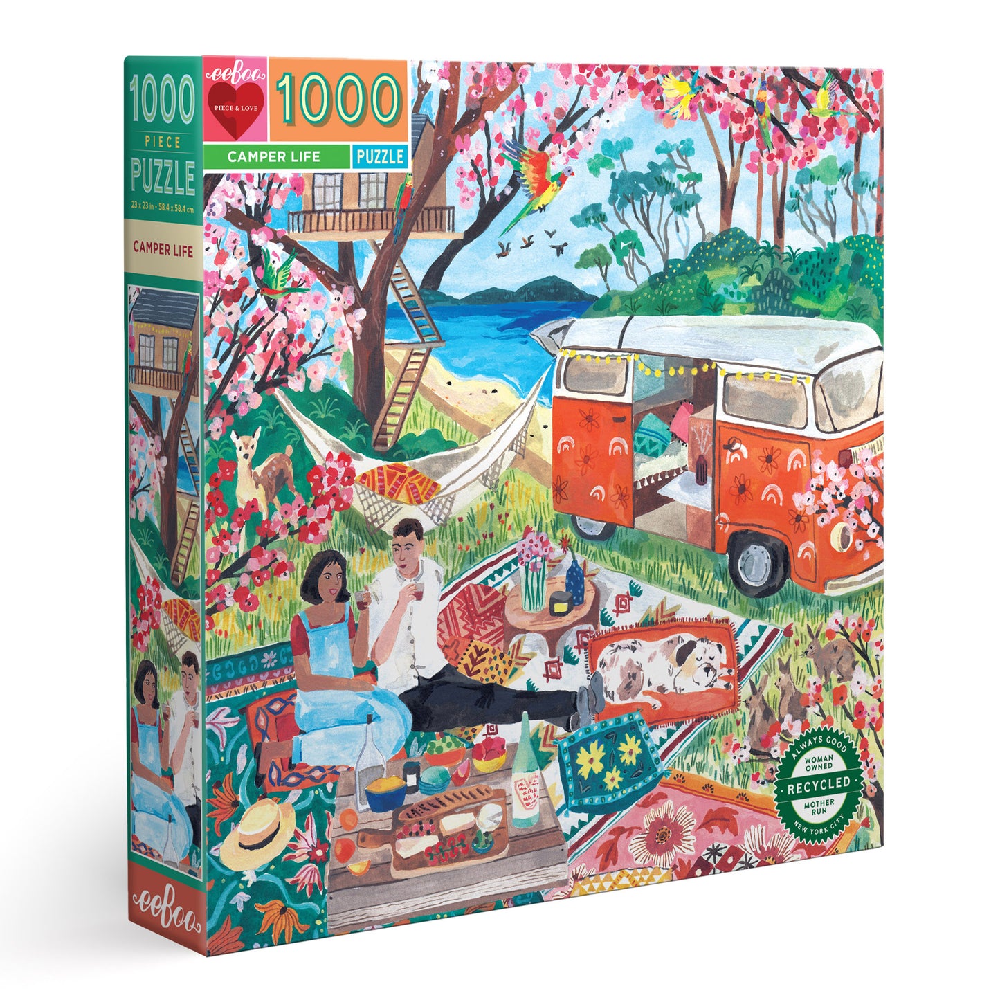 Camper Life 1000 Piece Jigsaw Puzzle Travel Nomad | eeBoo Piece & Love | Gifts for Van Life Travelers
