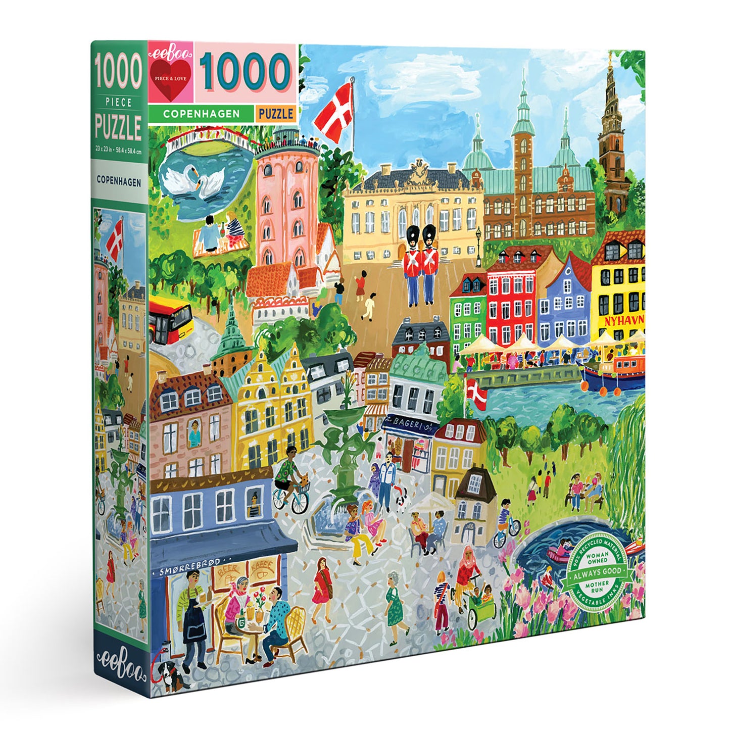 Copenhagen Denmark 1000 Piece Travel Jigsaw Puzzle | eeBoo Piece & Love | Gifts for Travel Lovers