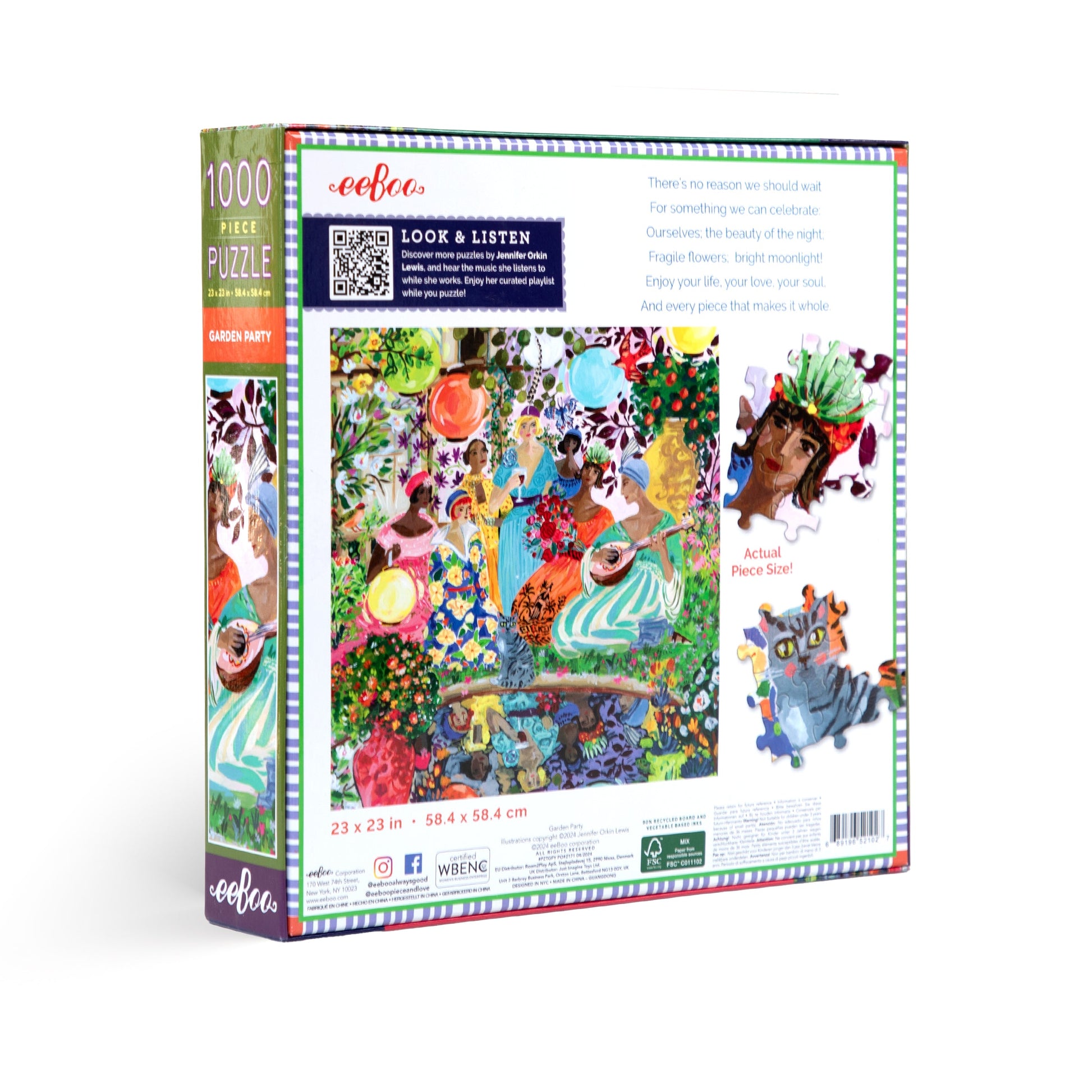 Garden Party 1000 Piece Jigsaw Puzzle by eeBoo | Unique Fun Gifts