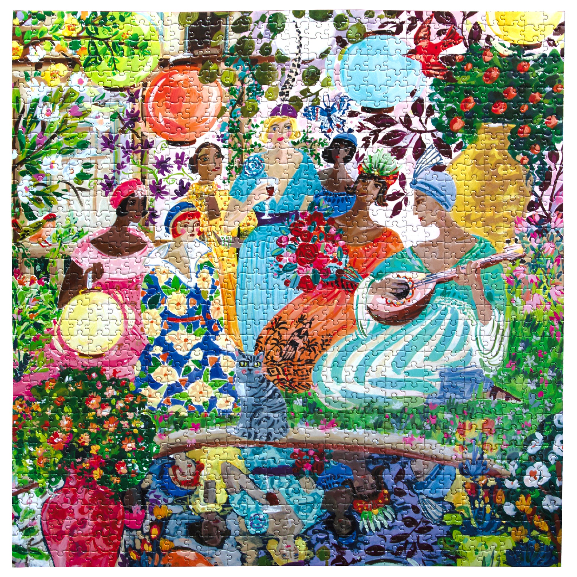 Women's Garden Party 1000 Piece Jigsaw Puzzle by eeBoo | Unique Fun Gifts