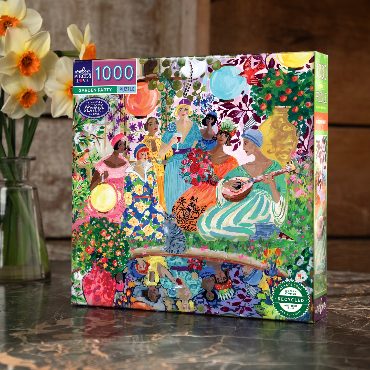 Women's Garden Party 1000 Piece Jigsaw Puzzle by eeBoo | Unique Fun Gifts