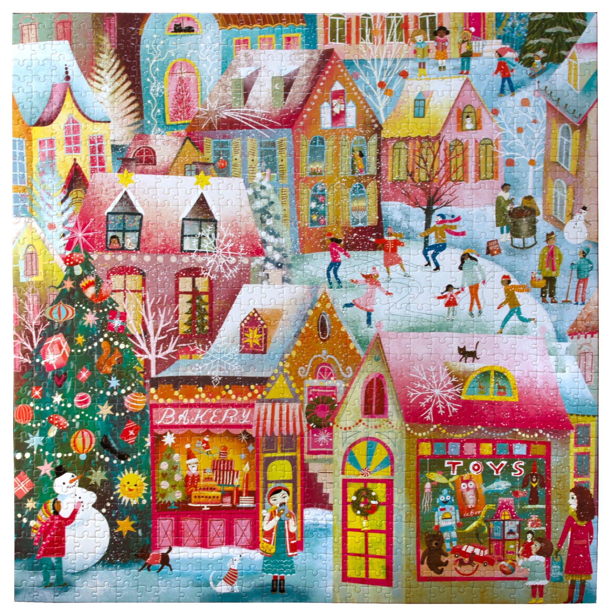 Holiday Village 1000 Piece Jigsaw Puzzle by eeBoo | Unique Fun Gifts