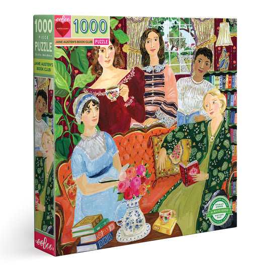 Jane Austen's Book Club 1000 Piece Jigsaw Puzzle | eeBoo Piece & Love | Gifts for Literary Readers