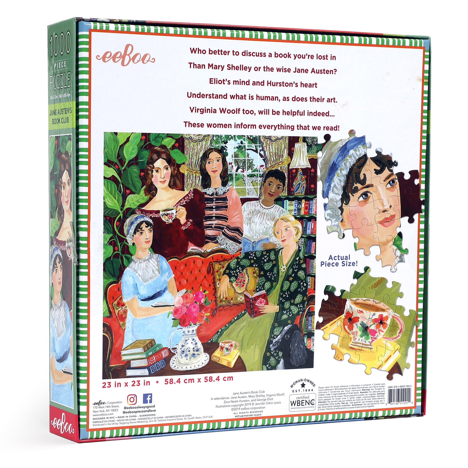 Jane Austen's Book Club 1000 Piece Jigsaw Puzzle | eeBoo Piece & Love | Gifts for Literary Readers