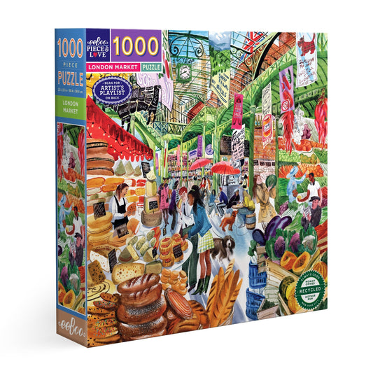 London England Market 1000 Piece Jigsaw Puzzle by eeBoo | Unique Fun Gifts