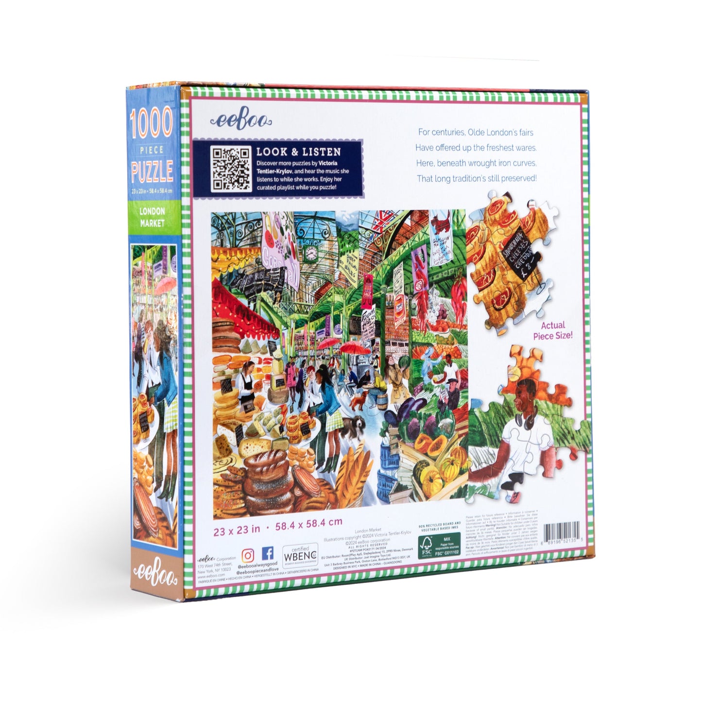 London England Market 1000 Piece Jigsaw Puzzle by eeBoo | Unique Fun Gifts