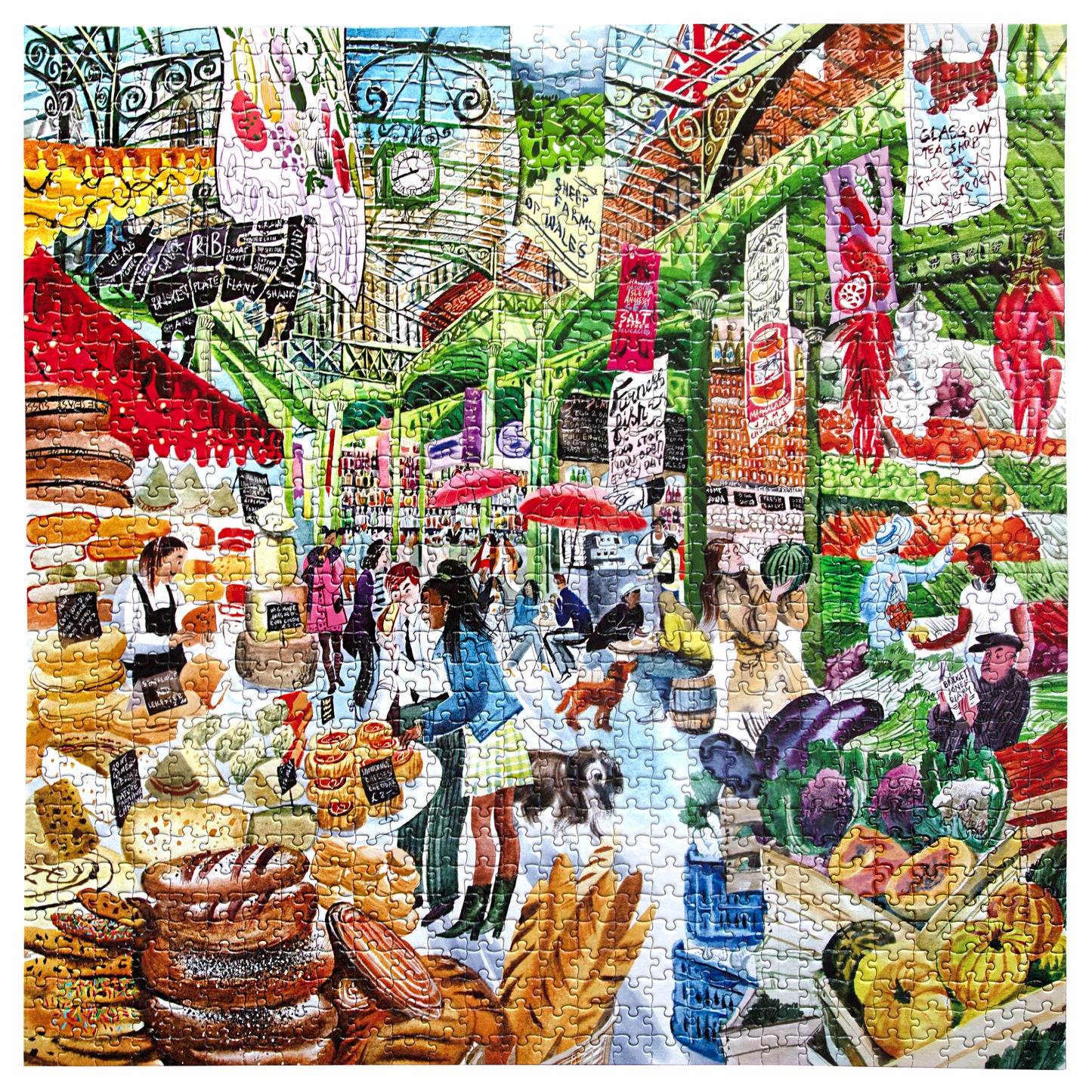 London England Market 1000 Piece Jigsaw Puzzle by eeBoo | Unique Fun Gifts