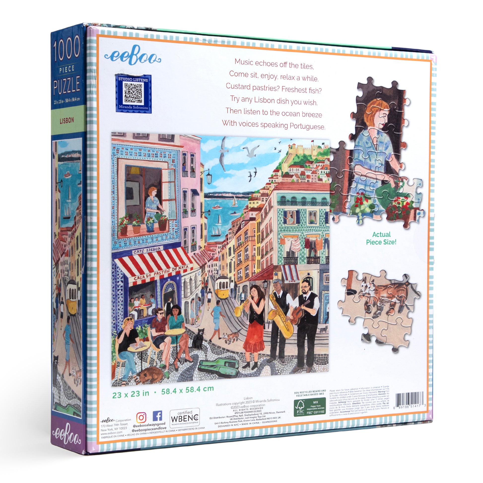 Lisbon Portugal 1000 Piece Jigsaw Puzzle | eeBoo Piece & Love Unique Gifts for Adults