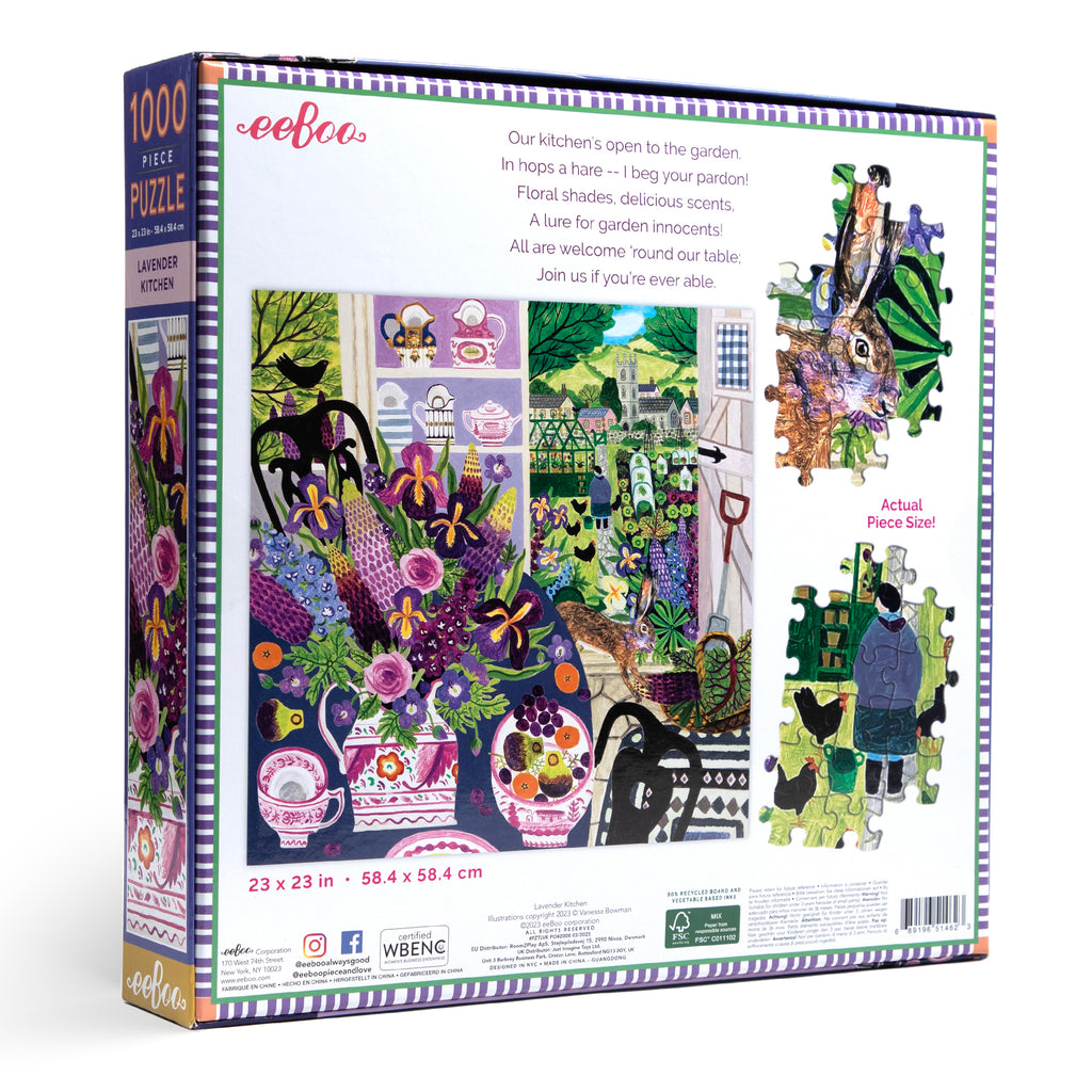 Lavender Kitchen 1000 Piece Jigsaw Puzzle | eeBoo Piece & Love Unique Gifts for Women