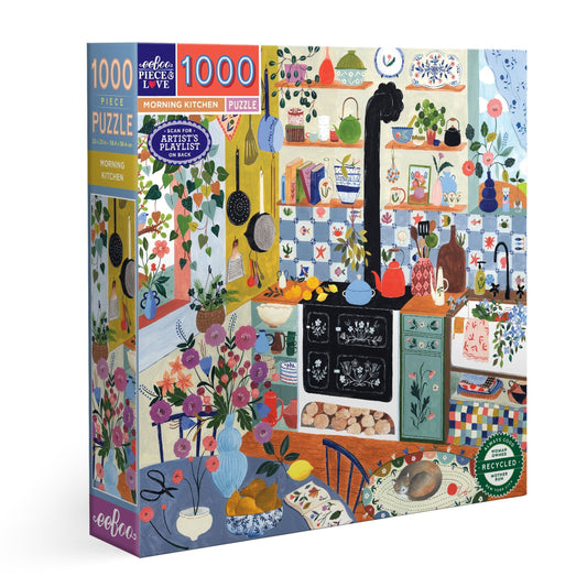 Morning Kitchen 1000 Piece Jigsaw Puzzle by eeBoo | Unique Fun Gifts