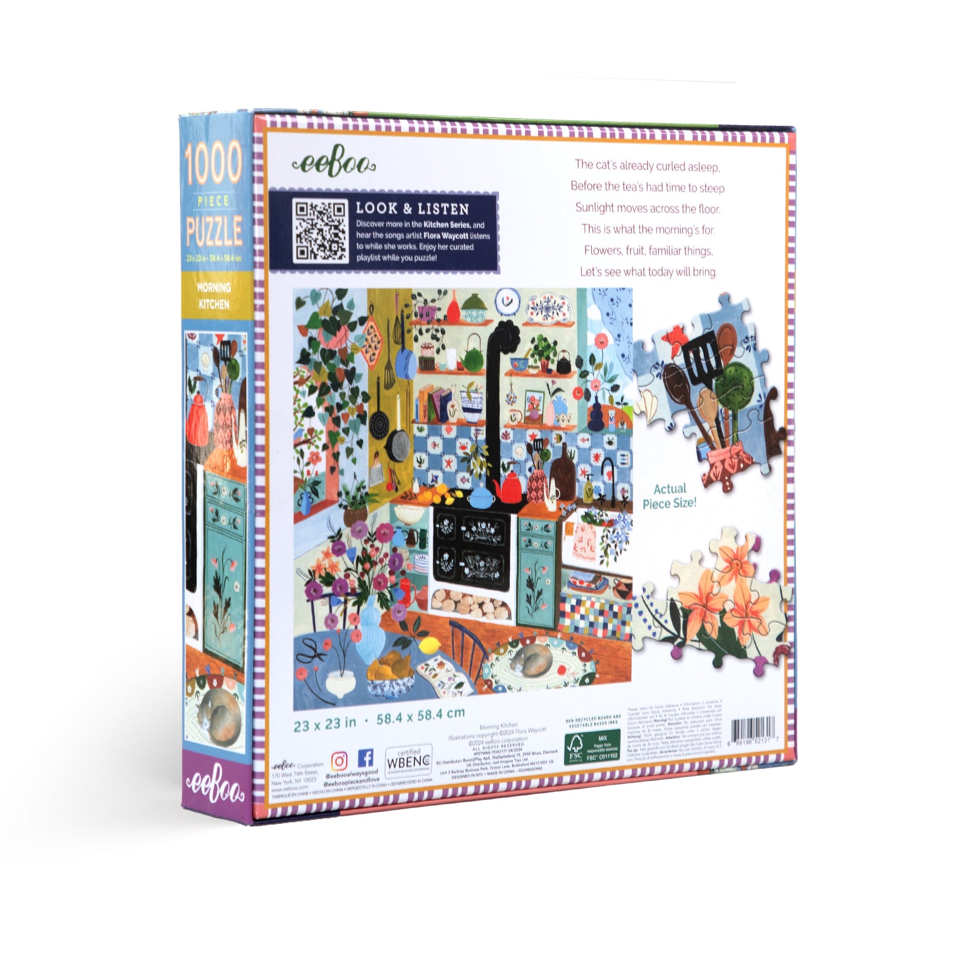 Morning Kitchen 1000 Piece Jigsaw Puzzle by eeBoo | Unique Fun Gifts