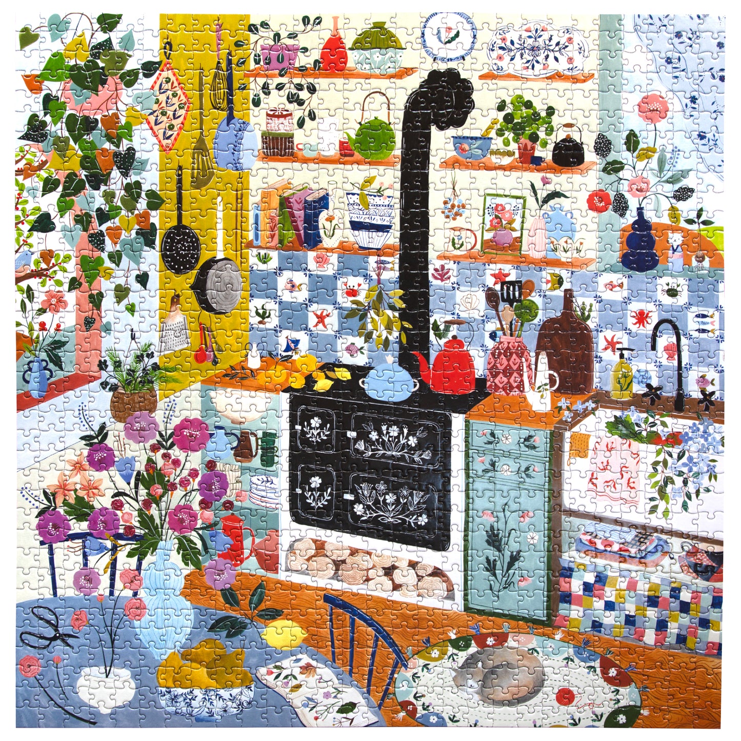 Morning Kitchen 1000 Piece Jigsaw Puzzle by eeBoo | Unique Fun Gifts