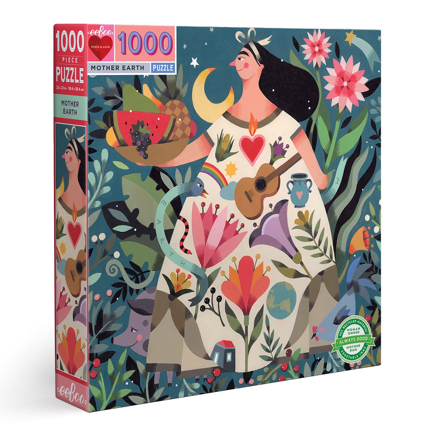 Mother Earth 1000 Piece Jigsaw Puzzle eeBoo Piece & Love | Gifts for Mom Grandma Wife Women