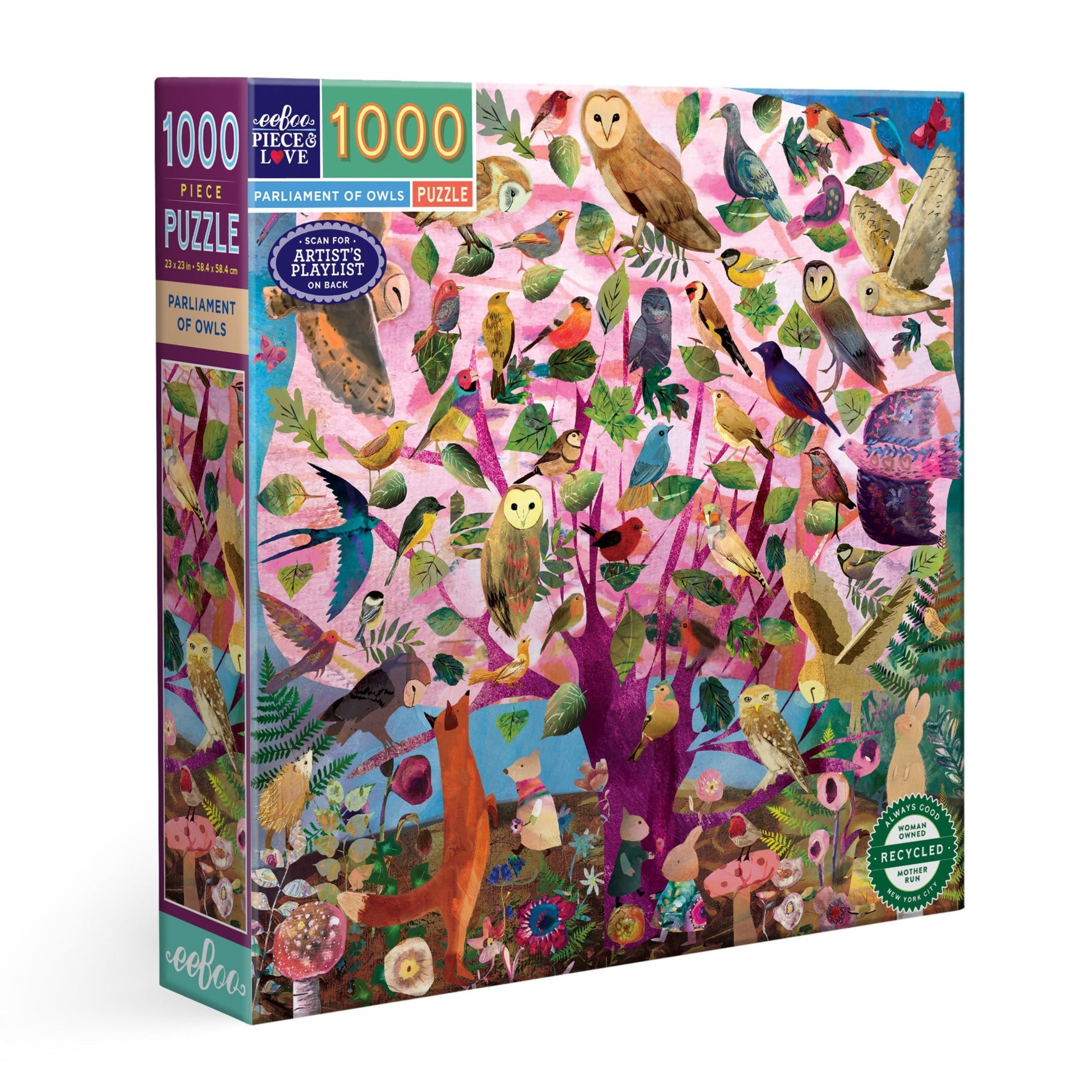 Parliament of Owls 1000 Piece Jigsaw Puzzle by eeBoo | Unique Fun Gifts