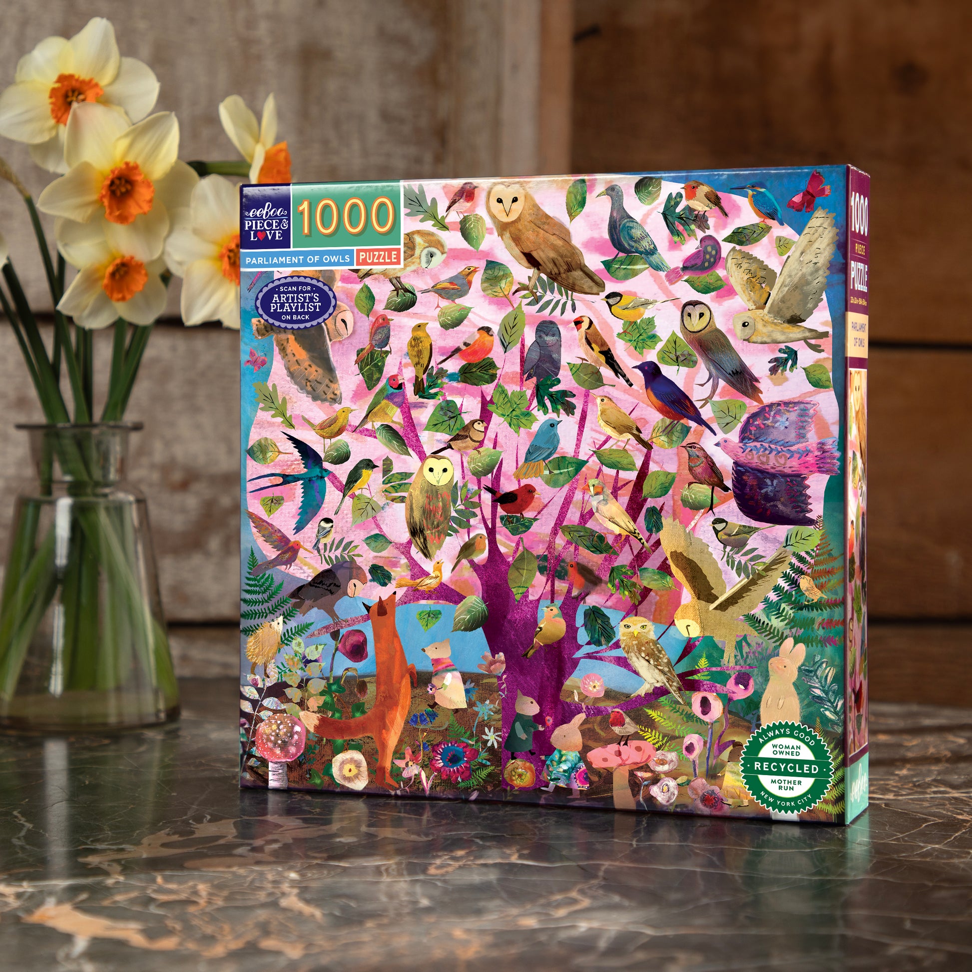 Parliament of Owls 1000 Piece Jigsaw Puzzle by eeBoo | Unique Fun Gifts