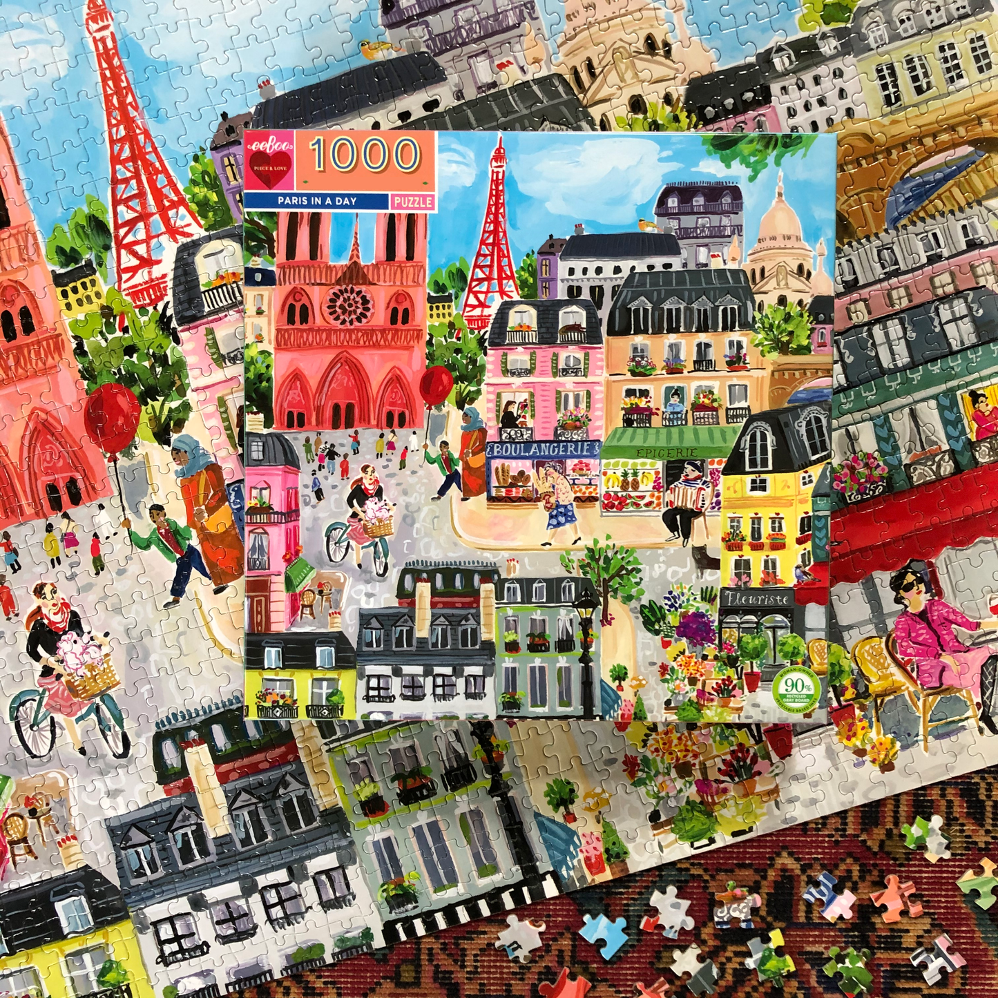 Paris in a Day 1000 Piece Square Puzzle