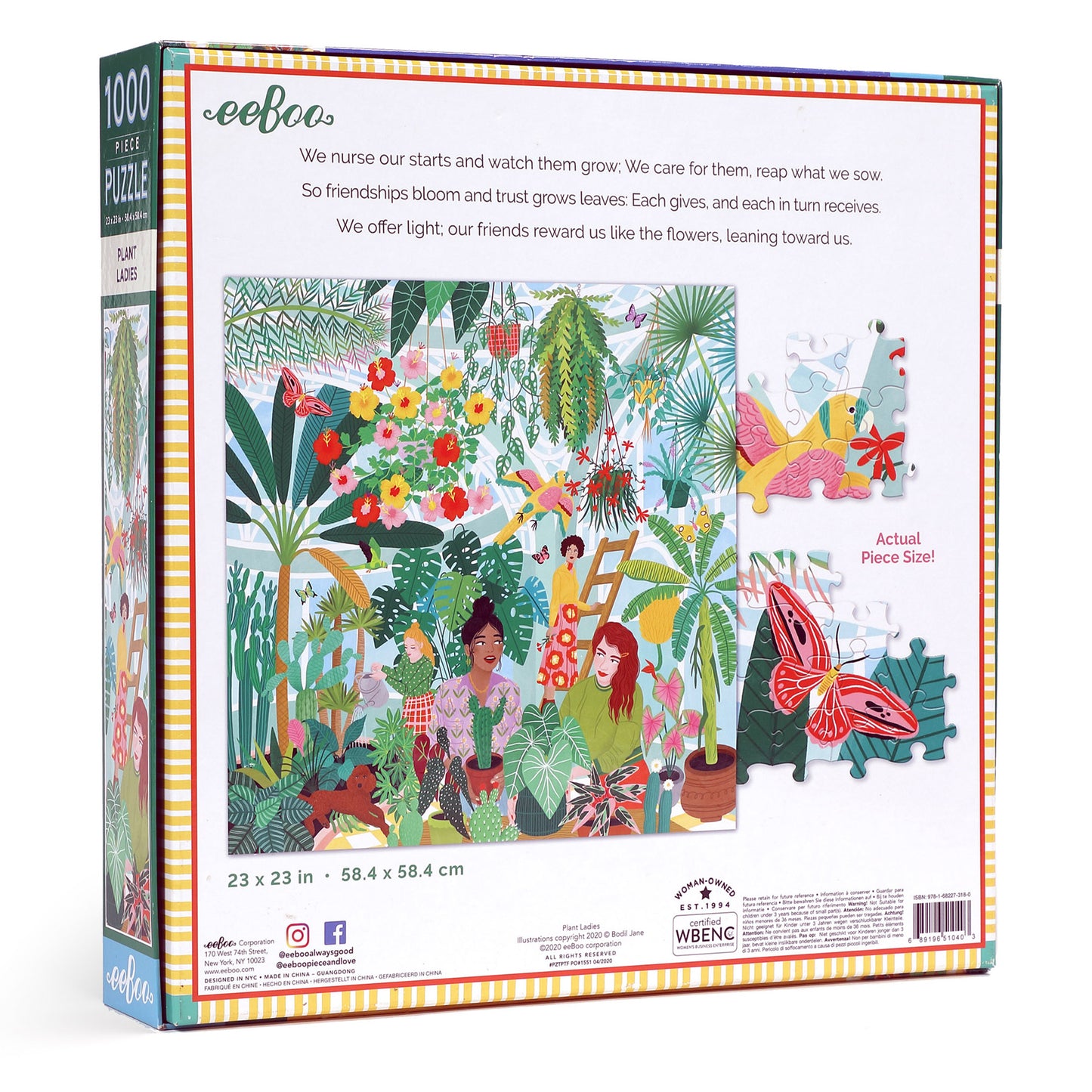 Plant Ladies Garden 1000 Piece Jigsaw Puzzle | eeBoo Piece & Love | Amazing Gifts for Plant Lovers