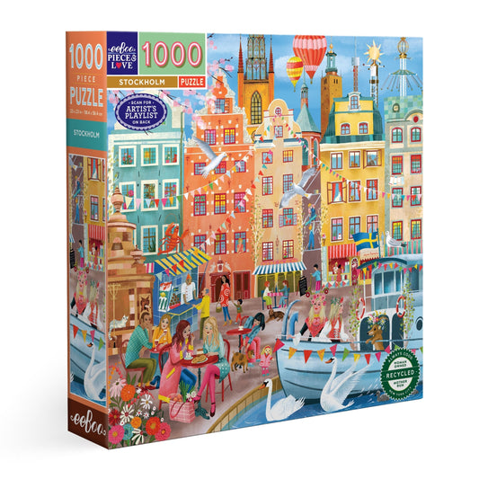 Stockholm Sweden 1000 Piece Jigsaw Puzzle by eeBoo | Unique Fun Gifts