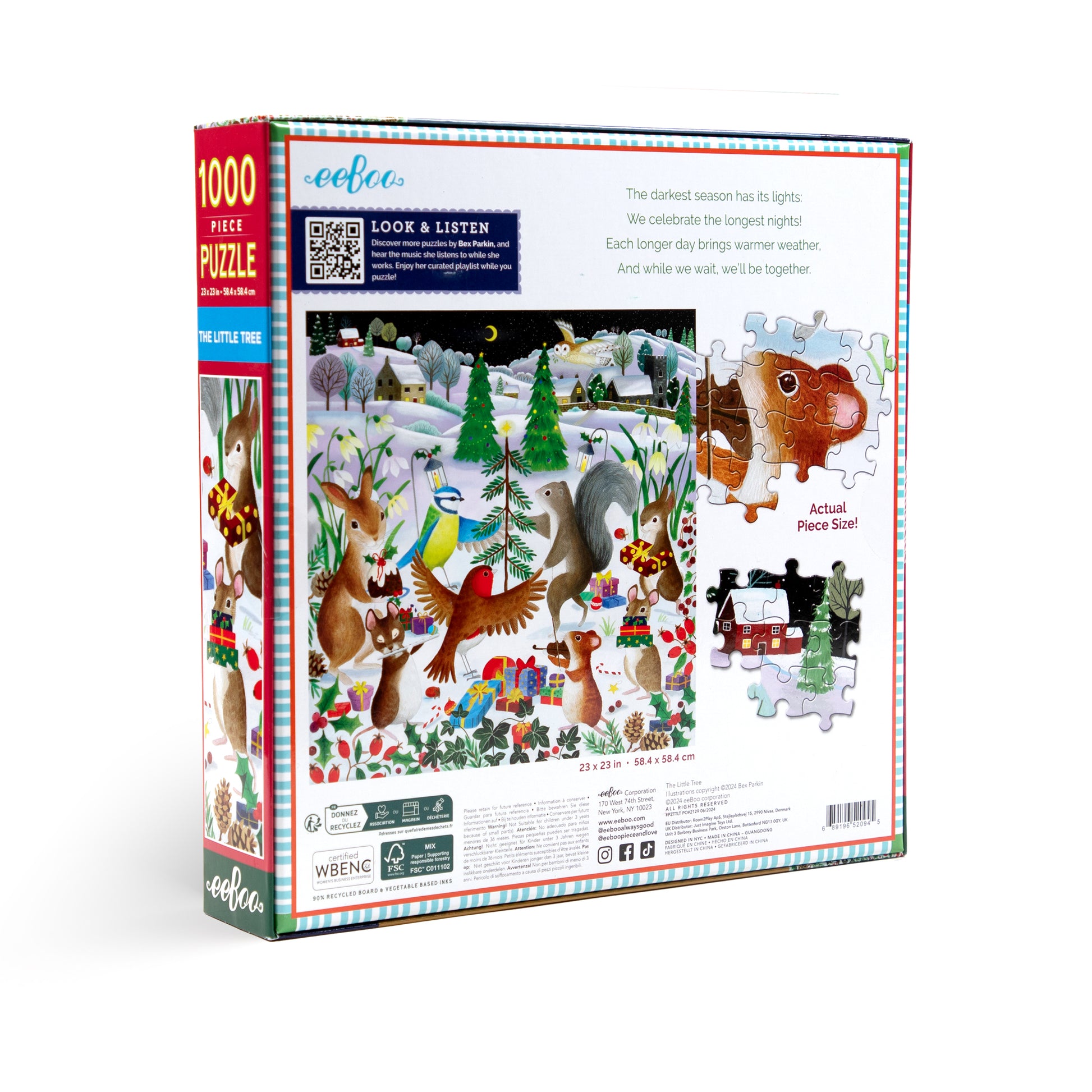 The Little Christmas Tree 1000 Piece Jigsaw Puzzle by eeBoo | Unique Fun Gifts