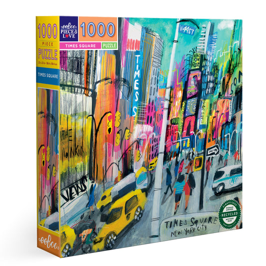 Times Square NYC 1000 Piece Puzzle by eeBoo | Unique Fun Gifts