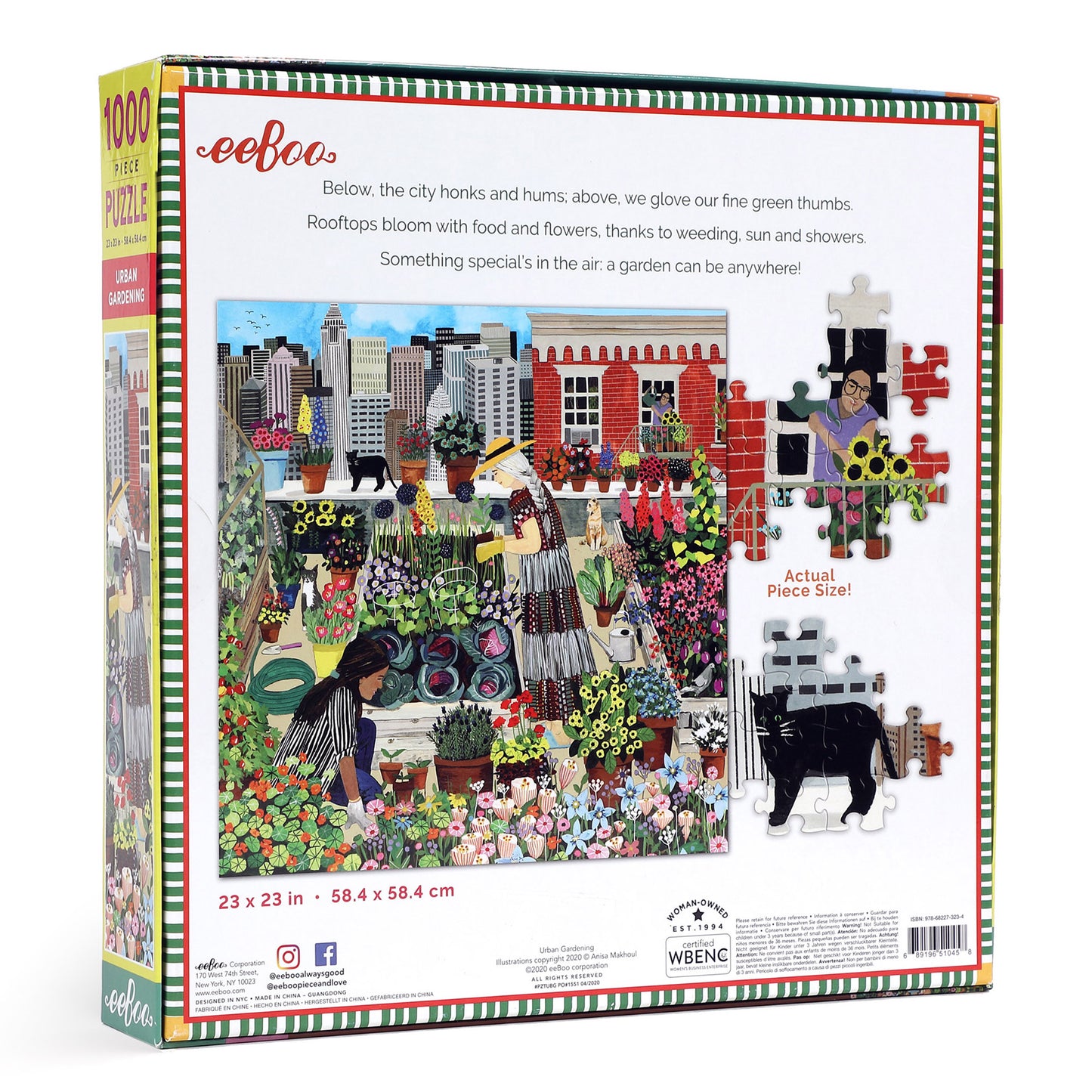 Urban Gardening 1000 Piece Jigsaw Puzzle eeBoo Piece & Love Puzzles for Adults Gifts for Gardeners