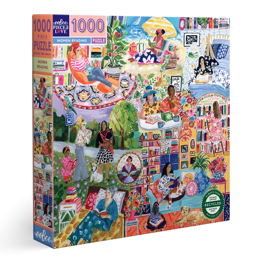 Women Reading 1000 Piece Jigsaw Puzzle | eeBoo Piece & Love Unique Self Care Gifts for Women