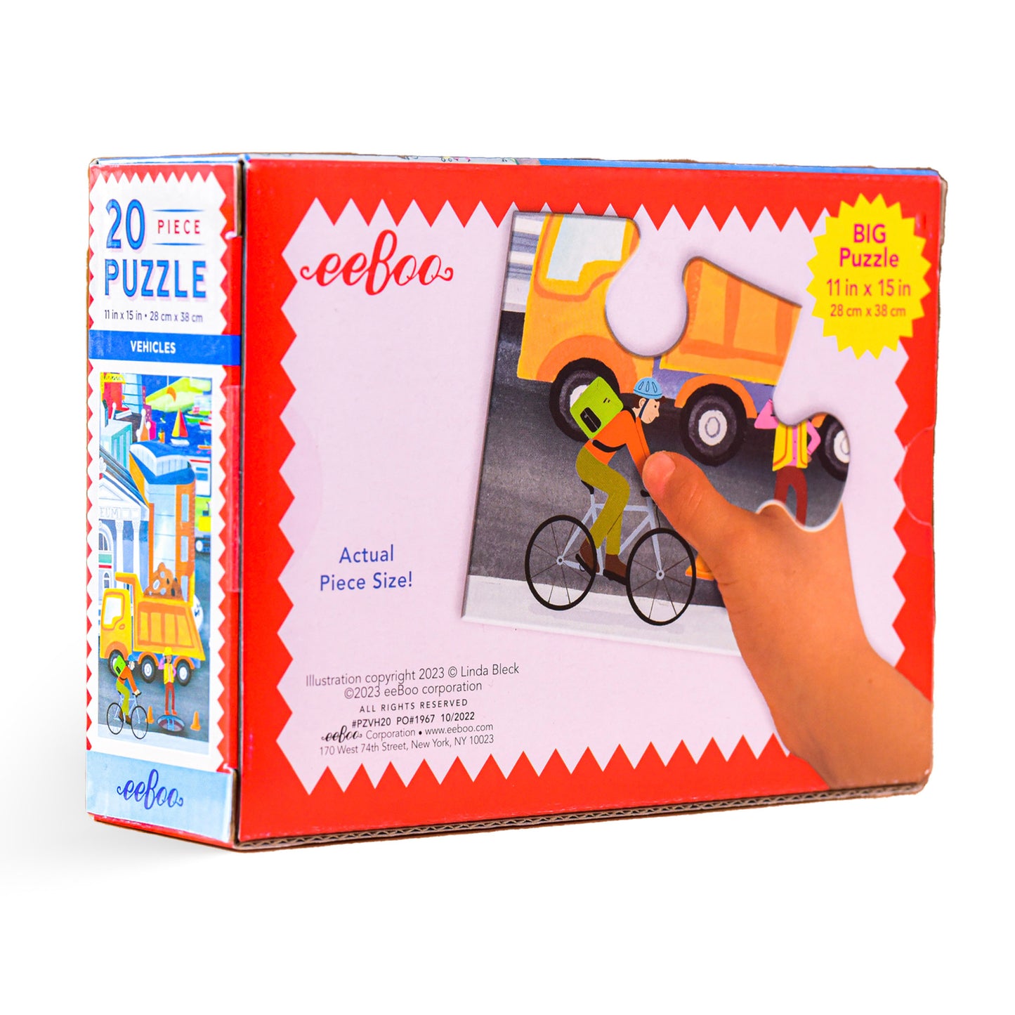 Vehicles 20 Piece Jigsaw Puzzle by eeBoo | Fun Unique Gifts for Kids 3+ | Gifts for Boys & Girls