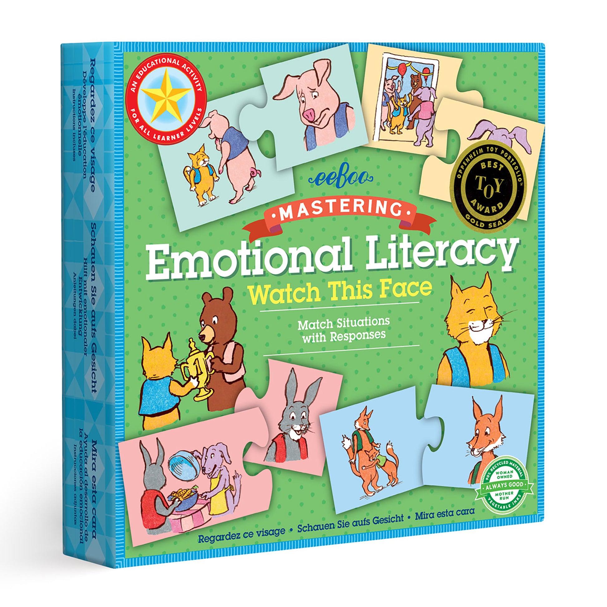 Watch This Face Social Emotional Puzzle Pairs eeBoo for Kids Ages 3+