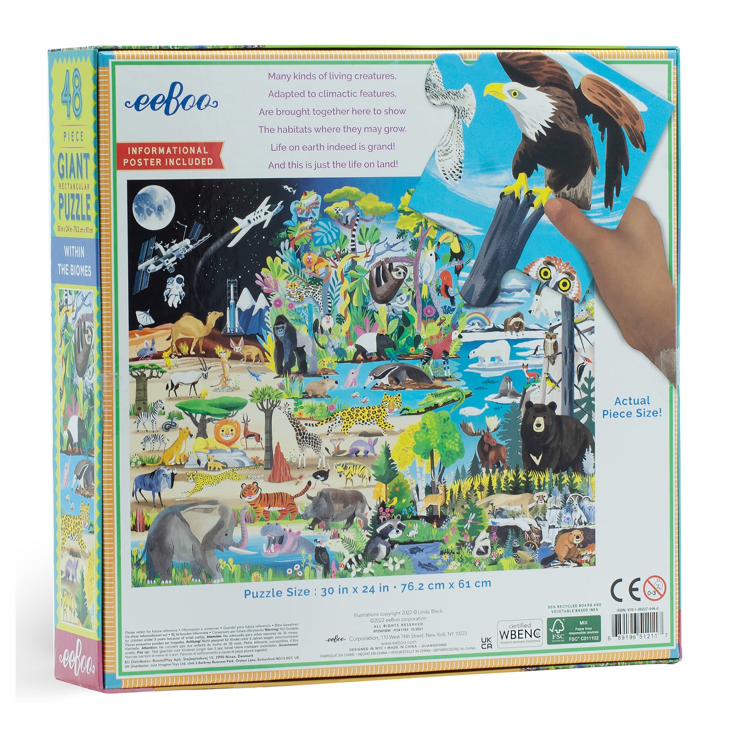 Within the Biomes Enviroment 48 Piece Giant Floor Puzzle eeBoo Educational Gifts for PreSchool Kids 4+