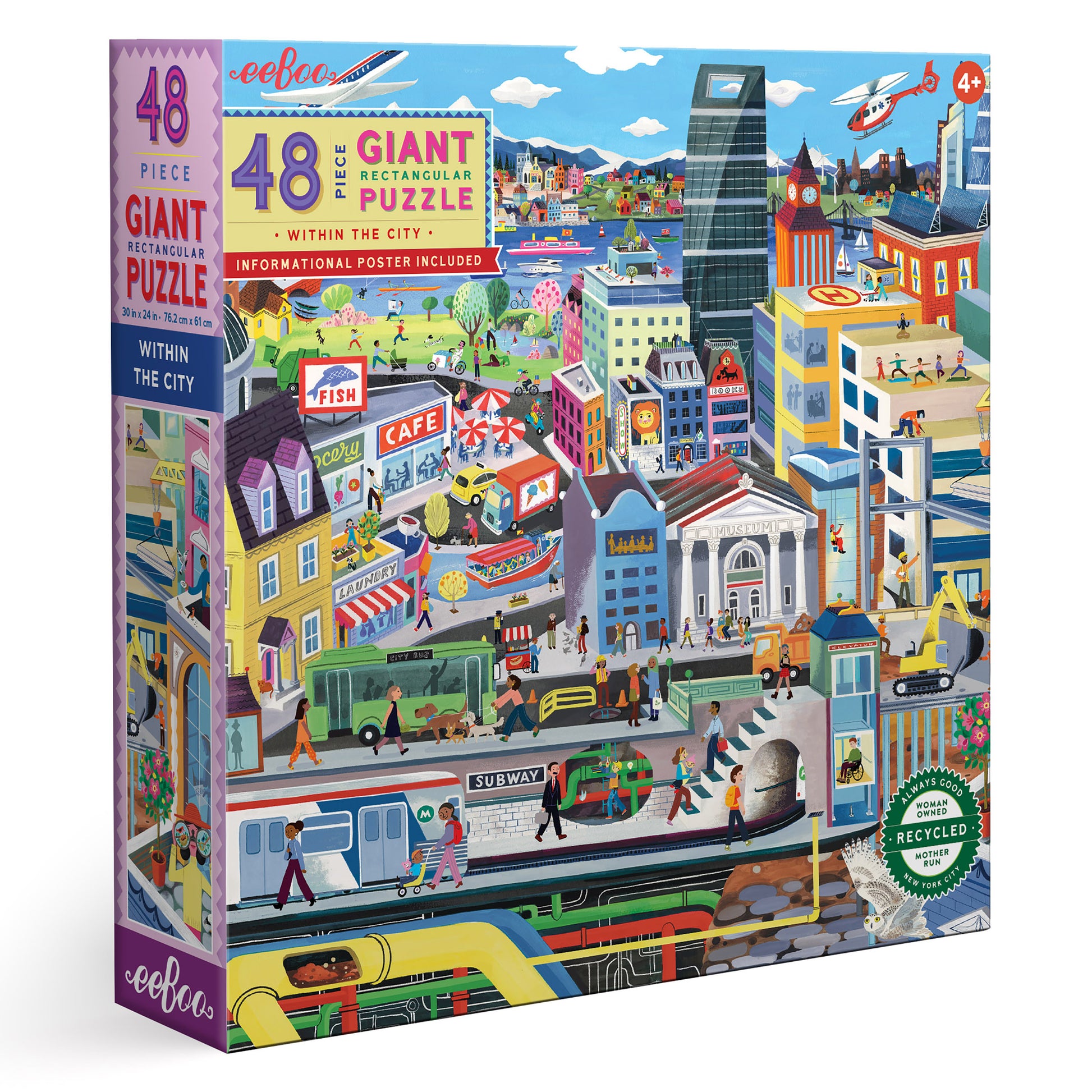 eeBoo Within the City 48 Piece Giant Floor Puzzle Gifts for Kids 4+