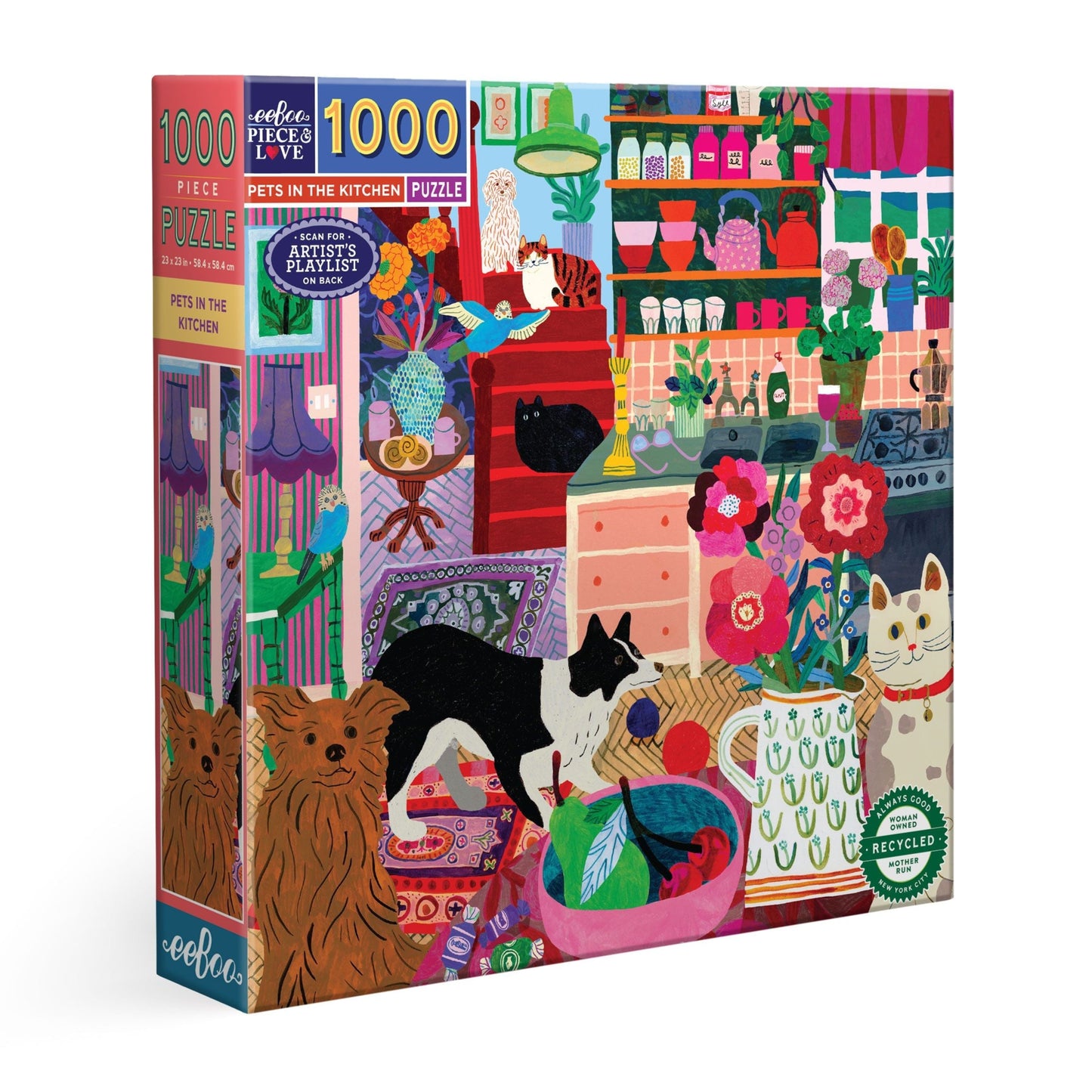 Pets in the Kitchen 1000 Piece Jigsaw Puzzle by eeBoo | Unique Beautiful Gifts
