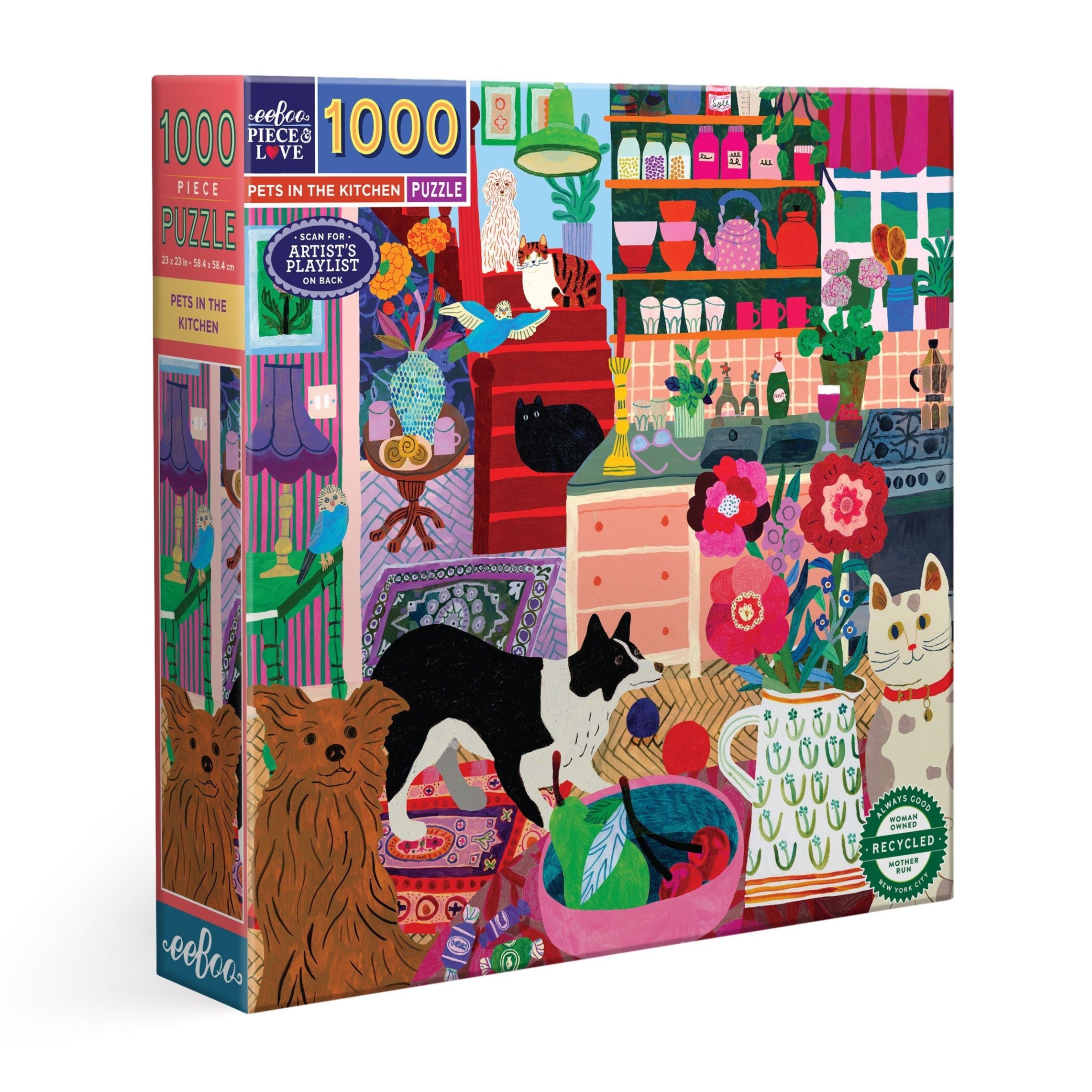 Pets in the Kitchen 1000 Piece Jigsaw Puzzle by eeBoo | Unique Beautiful Gifts