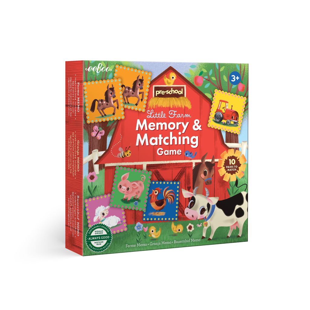 Preschool Little Farm Memory & Matching Game packaging. Pre-School Little Farm Matching Game