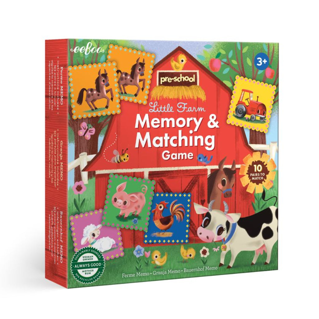 Preschool Little Farm Memory & Matching Game packaging. Pre-School Little Farm Matching Game