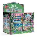Box of eeBoo mini puzzles with colorful illustrations. yumis-mini-puzzle-assortment