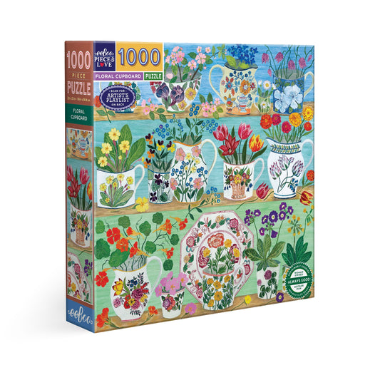 Floral Cupboard 1000 Piece Puzzle by eeBoo | Unique Beautiful Gifts