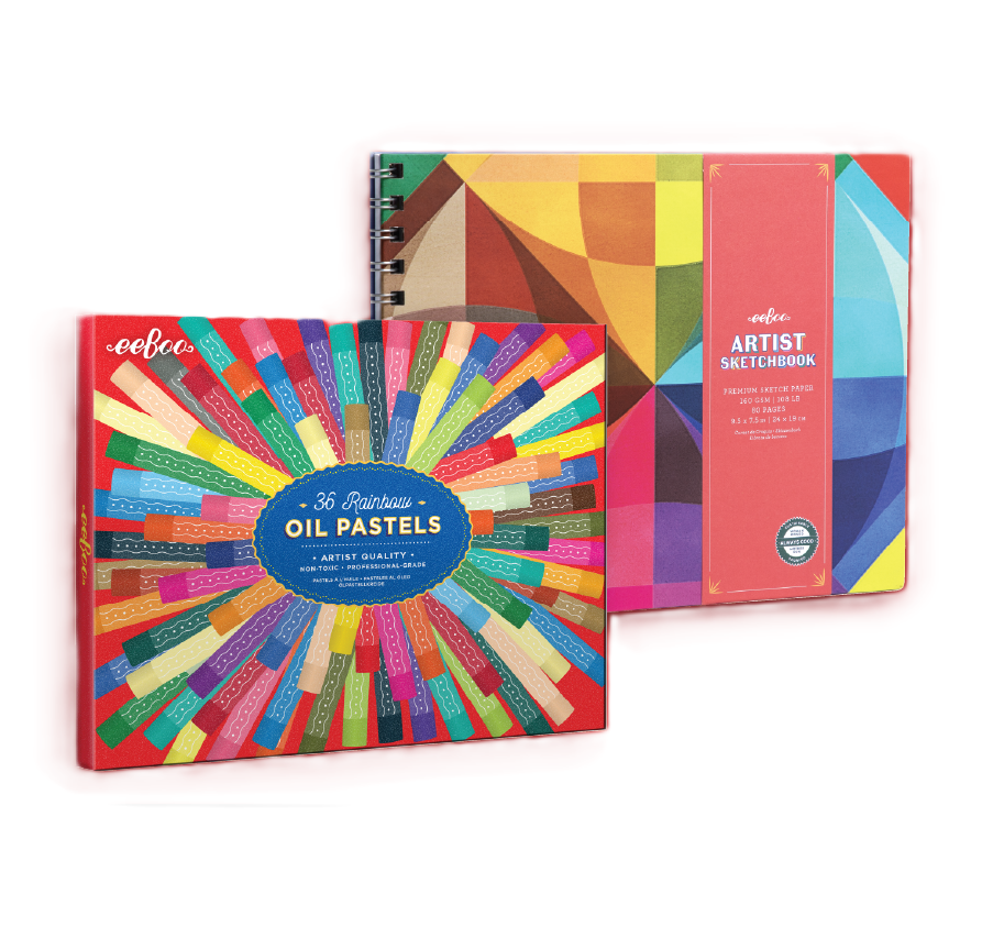Rainbow Oil Pastels & Artist Sketchbook