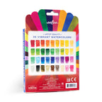 Packaging of artist quality vibrant watercolor pencils with colorful design.