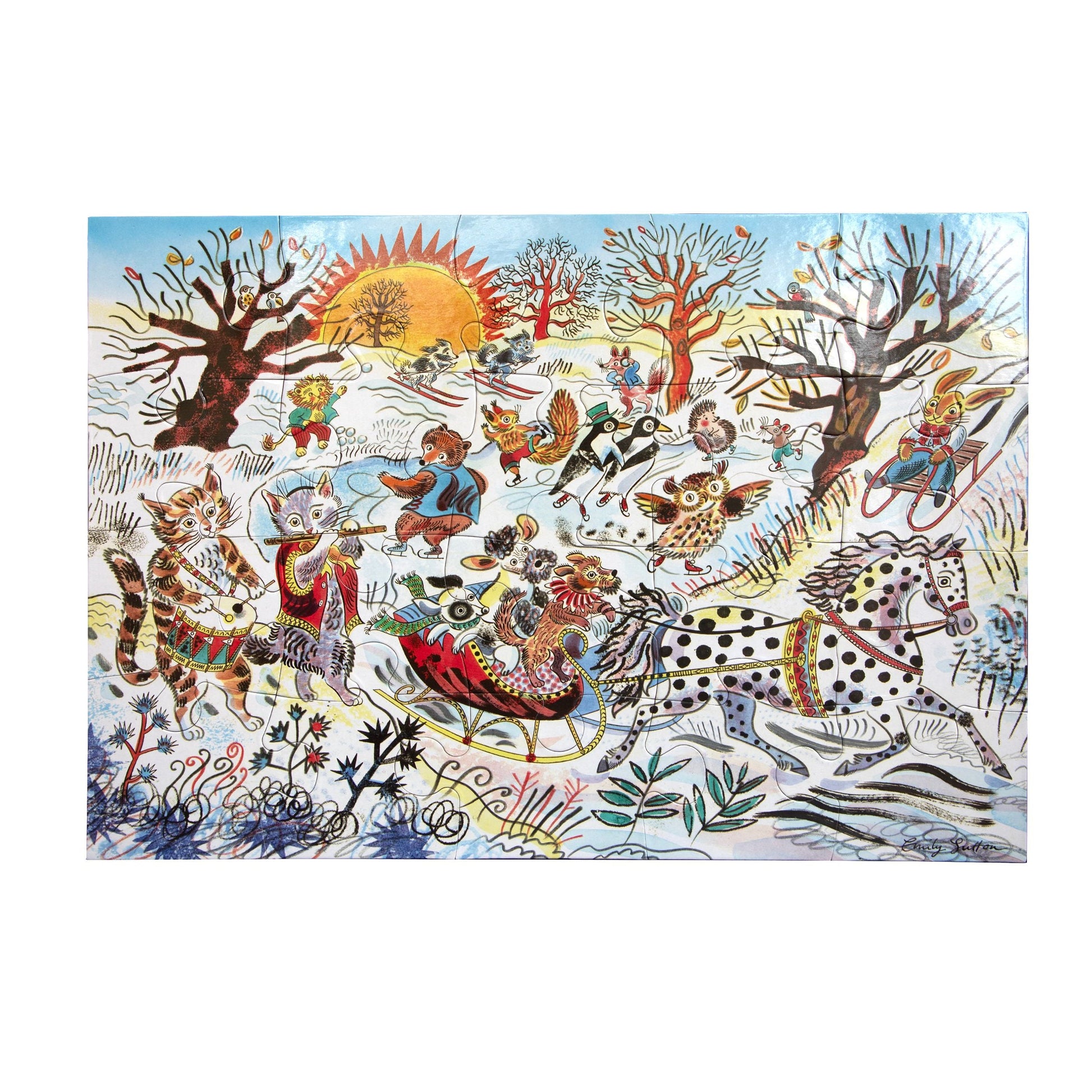 Winter Sleigh Ride 20 Piece Puzzle by eeBoo | Unique Fun Gifts