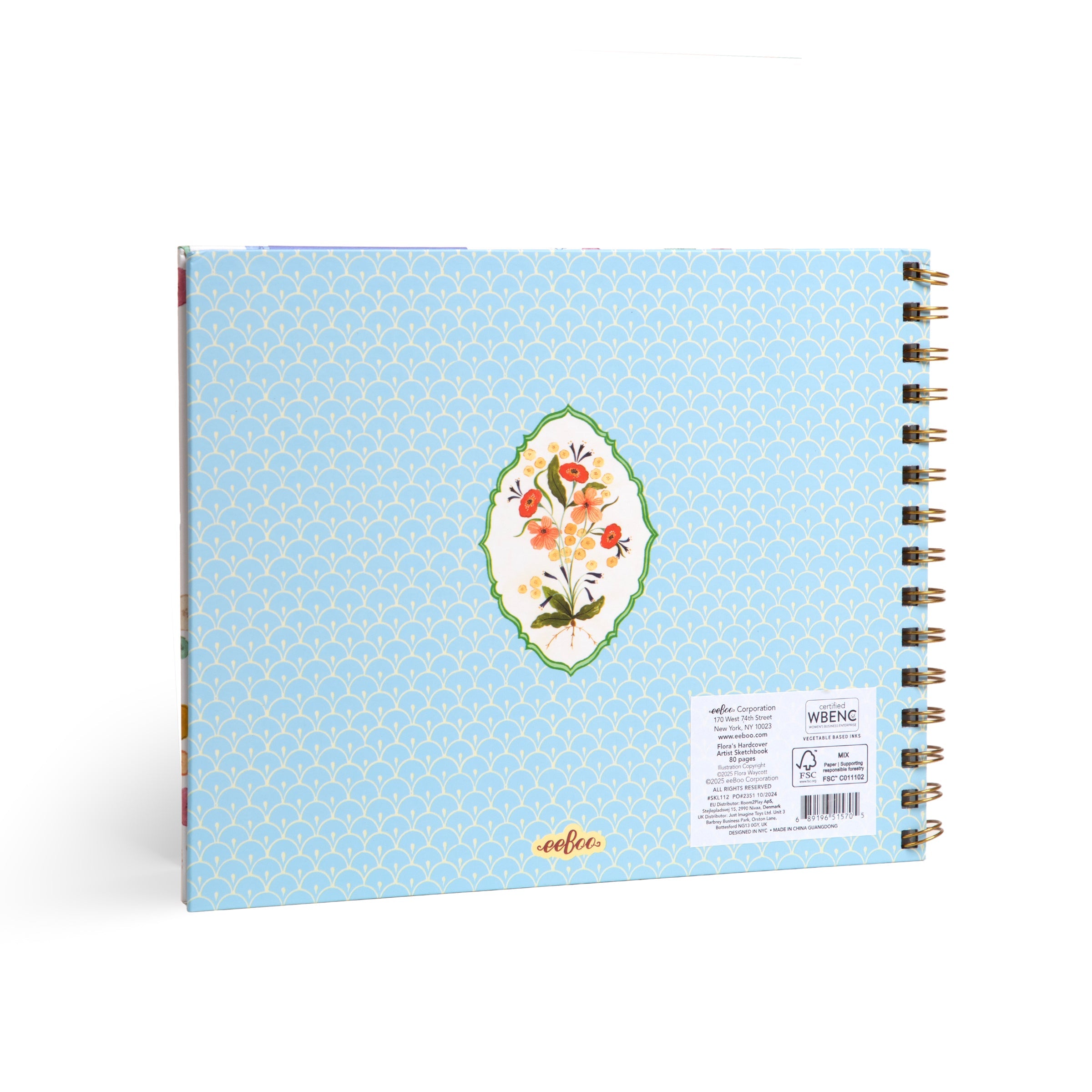 Flora's Hardcover Artist Sketchbook by eeBoo | Unique Beautiful Gifts