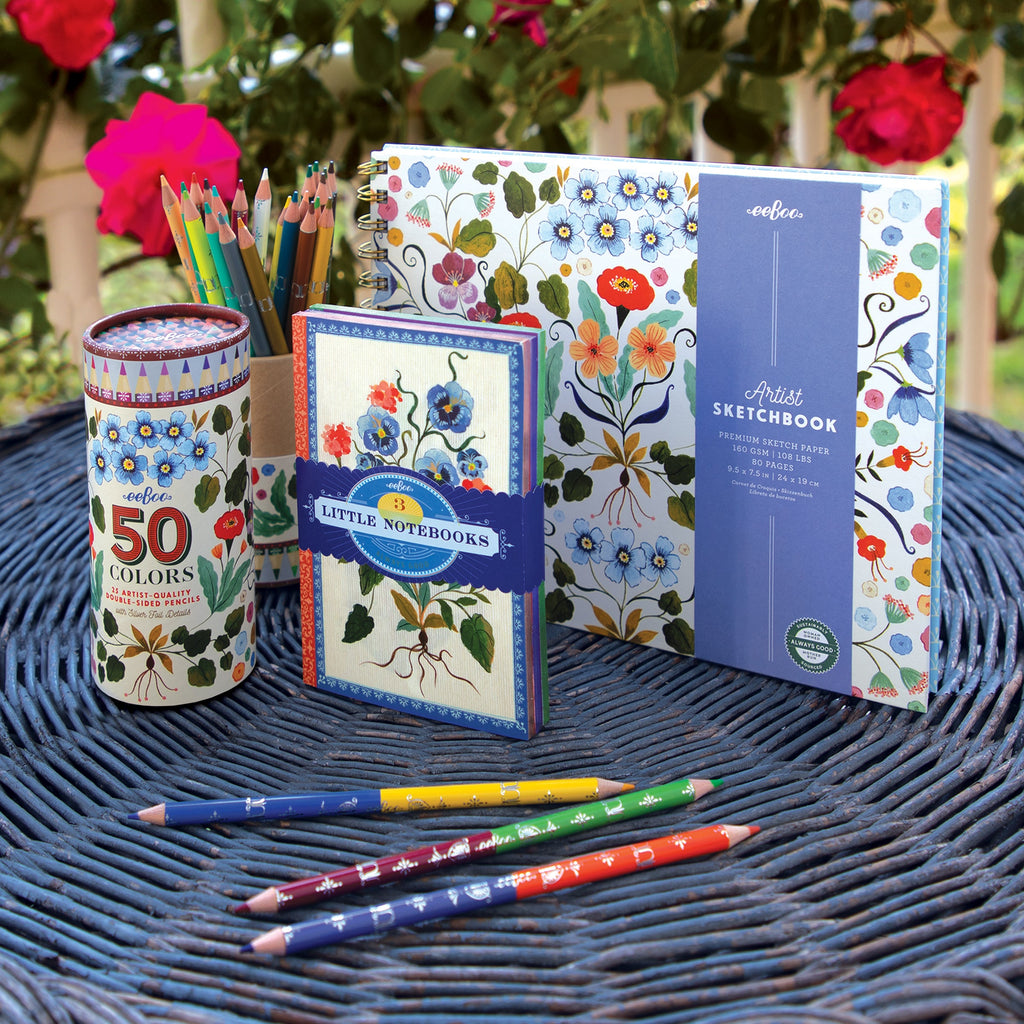 Flora's Hardcover Artist Sketchbook by eeBoo | Unique Beautiful Gifts
