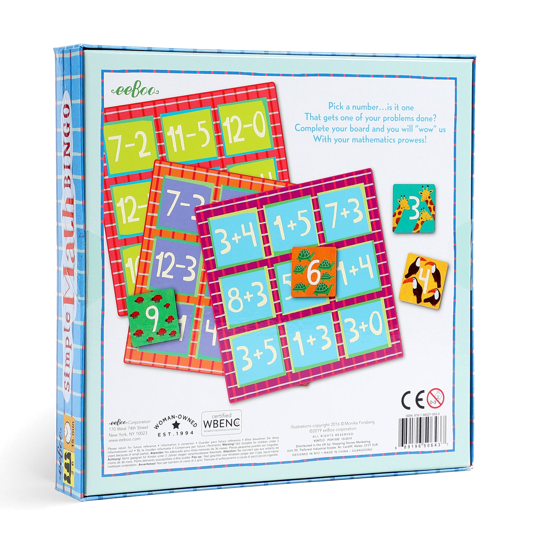 Simple Math Bingo Game Simple Math Addition and Subtraction Bingo Game eeBoo Back to School