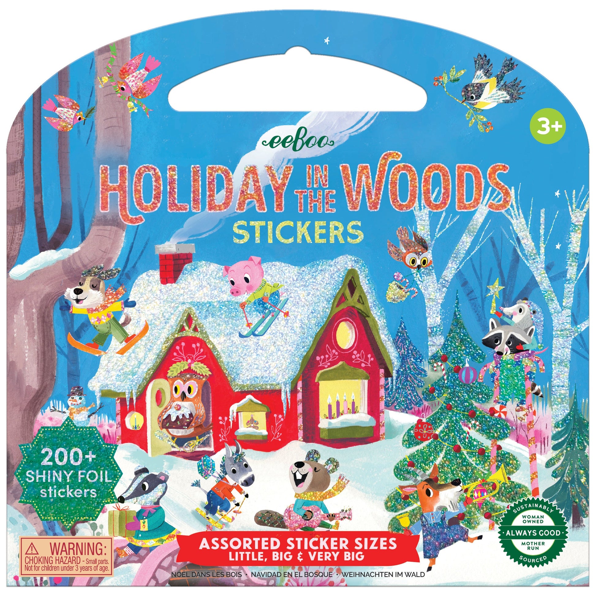 Holiday in the Woods Shiny Stickers by eeBoo | Unique Fun Gifts